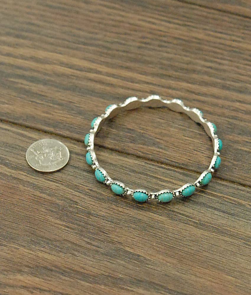 710645, Oval Turquoise Bangle Bracelet