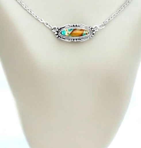 16”–19” Long Gemstone Necklace & Earrings Set Gemstone Necklace 739652