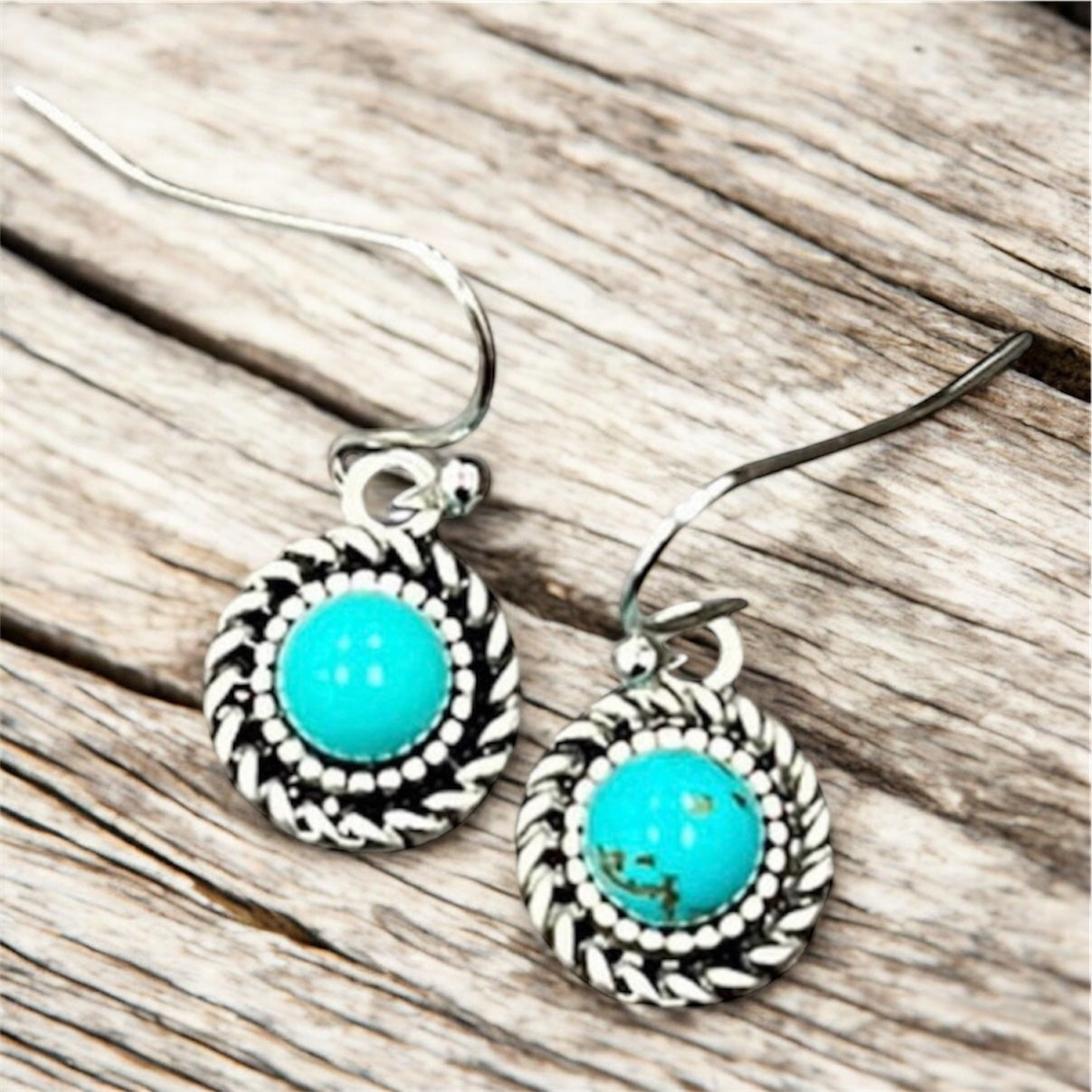 5mm Round Turquoise Earrings 726505