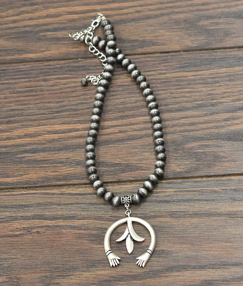 733082, Handmade Navajo Squash Blossom Necklace